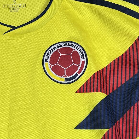 ADIDAS Federacion Colombiana Jersey Mens Small Yellow De Futbol Soccer Climalite - Picture 4 of 16